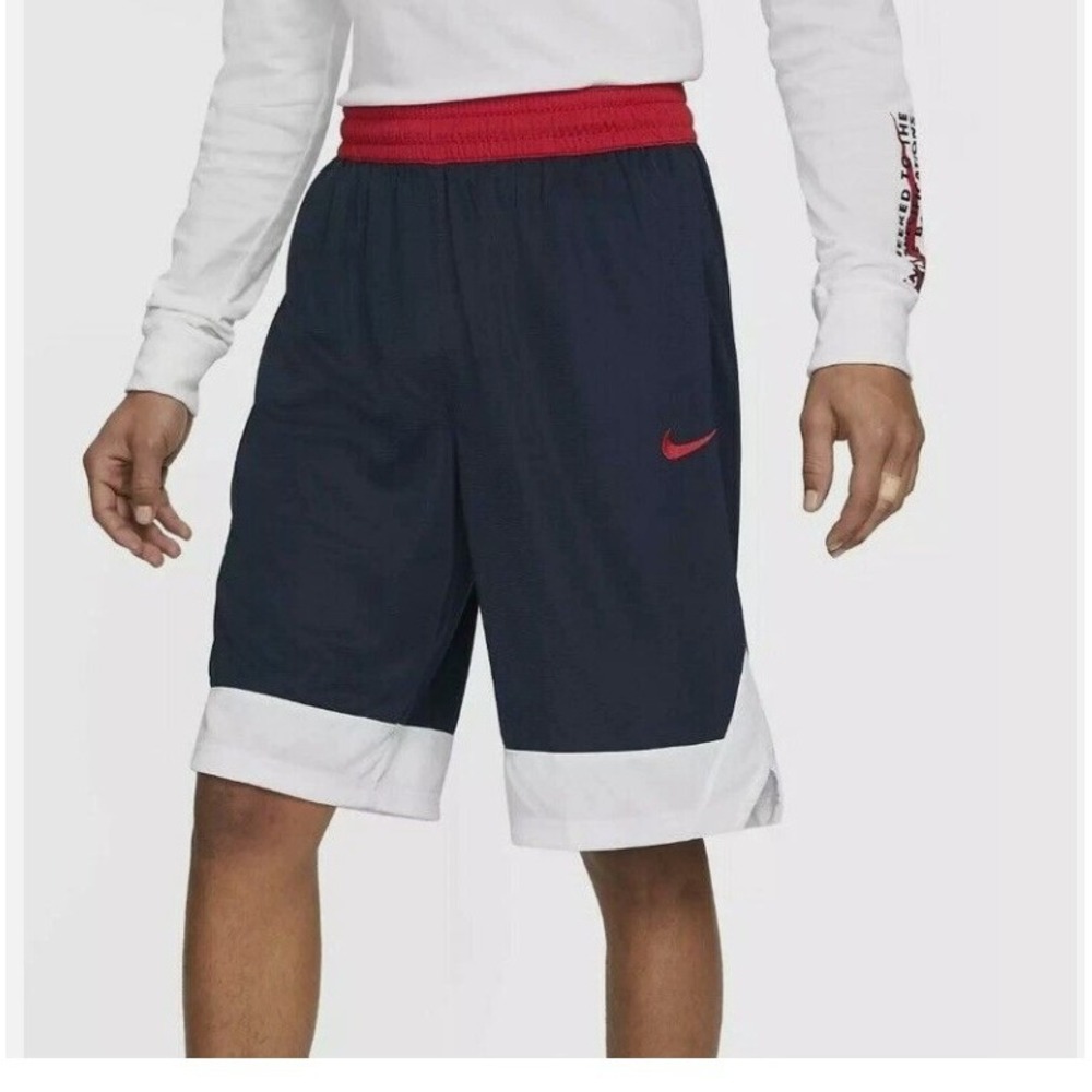 Nike Mens Navy Red White Dri-FIT Basketball Shorts AJ3914-419 NWT Small